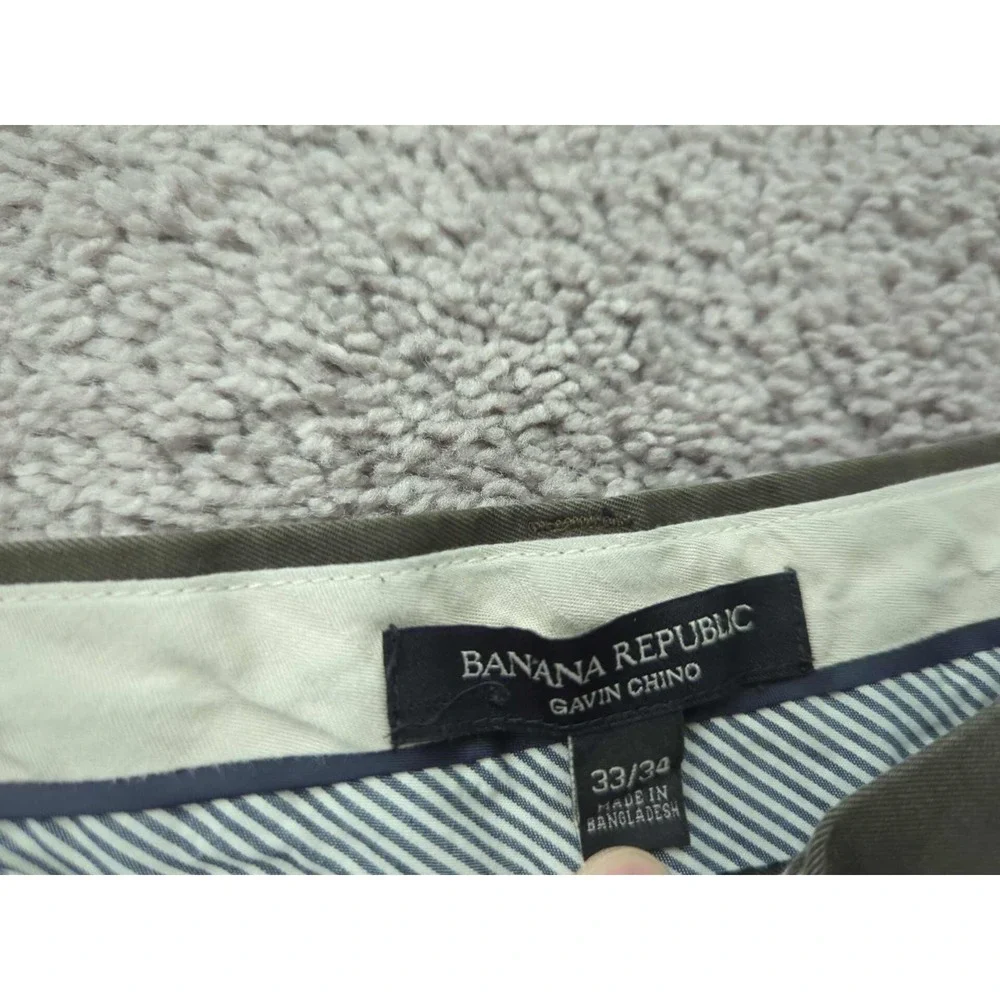 Banana Republic Gavin Chino Pants Mens 33/34 Brown‎ Straight Leg Formal Casual